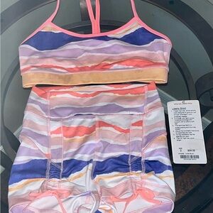 Lululemon Flow Y Sports Bra-EUC & Liberty Short-NWT-Size 2-CASX/BLEC Set